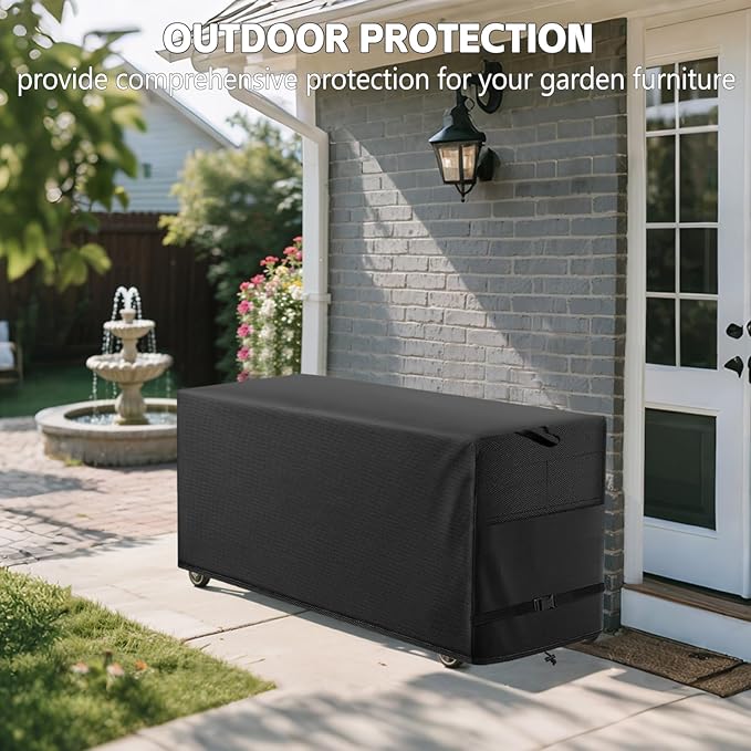 Patio Coffee Table Cover Black Heavy Duty Waterproof Cover 42" L x 24" W x 18" H for Rectangular Coffee Table