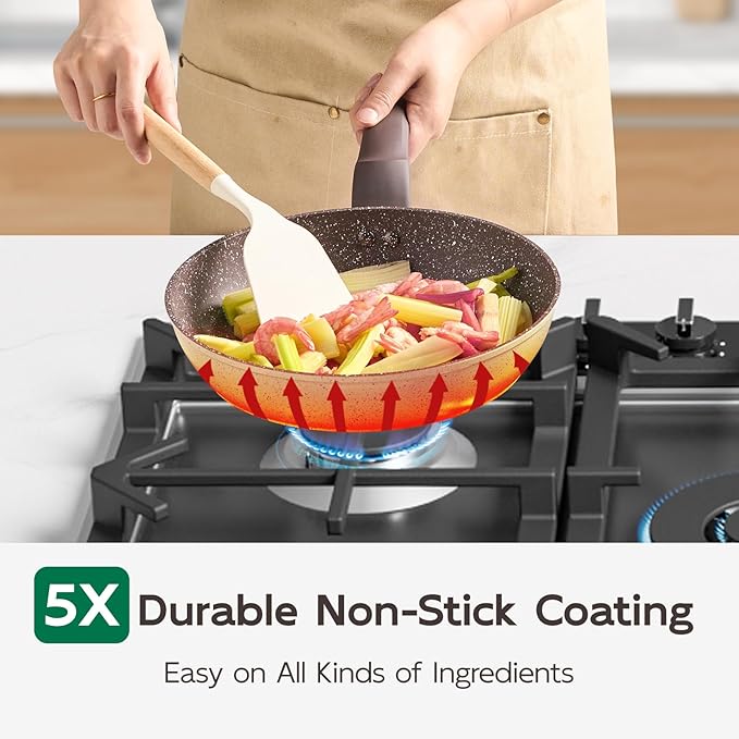 9.4" Ceramic Skillet | Non Stick Frying Pan with Stay-Cool Handle – PFOA-Free, Induction Safe Egg Pan