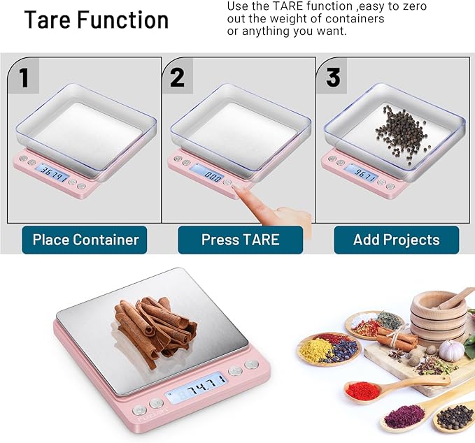 Fuzion Digital Scale .01 Gram Accuracy, 500g Mini Food Scales for Small Jewelry, Gold, Herb, Spice - Weight Gram and Oz