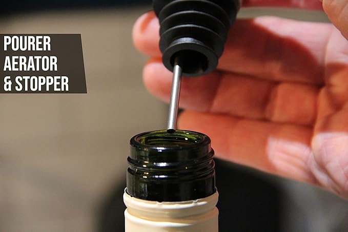 Happy Hour Majestic Stag Head Wine Pourer - Stopper, Aerator, and Perfect Pourer