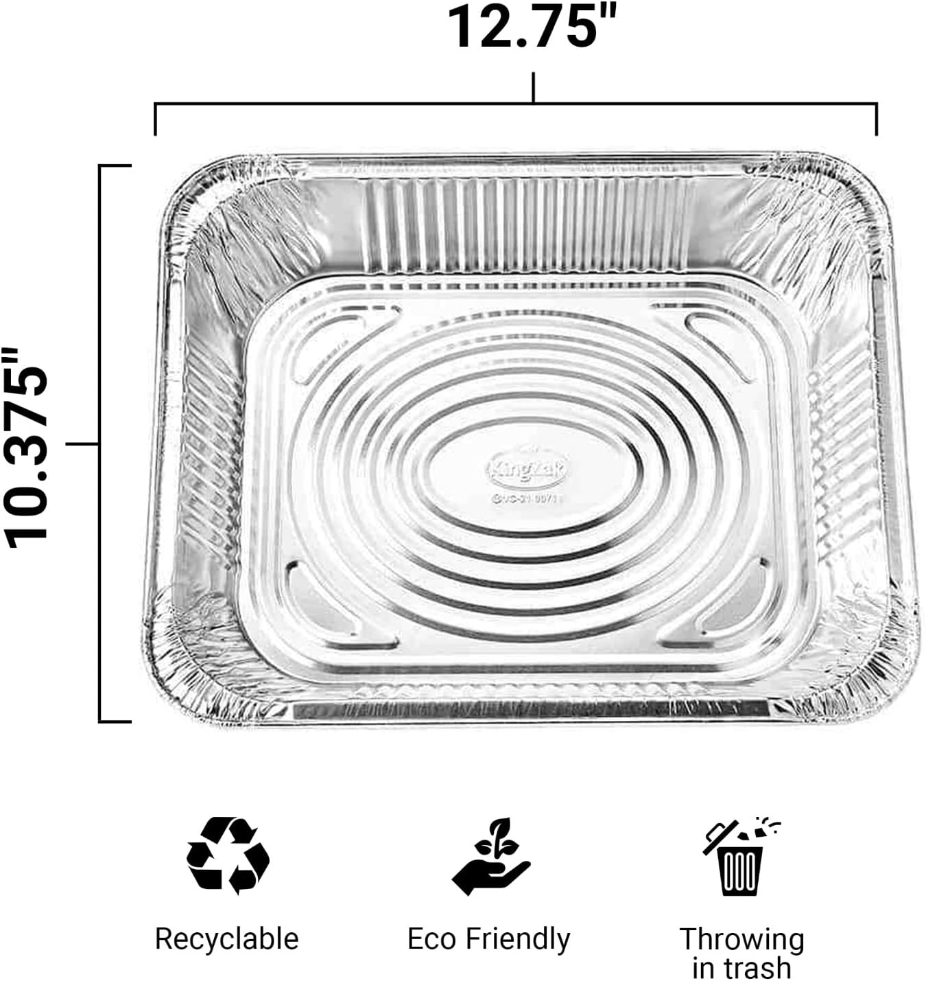 Nicole Home Collection Aluminum Pans With Lids Half Size 9x13 Extra Heavy Duty, Disposable Foil Pans For Baking (25 Sets)