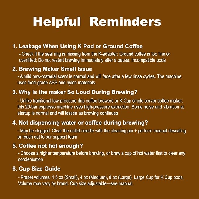 Warriors1 Single Serve Coffee Maker for Keurig K Cup, Espresso Machine for Nespresso Original, Dolce Gusto Pods, Ground Coffee, Cappuccino & Latte Coffee Machine, 20 Bar Espresso Maker, 3 Brew Sizes