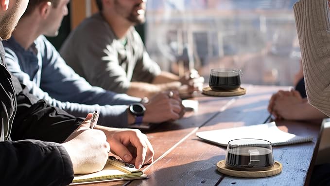 VIVA Classic Glass Coffee Mug or Tea Cup and Saucer Made of Bamboo Wood - 9 oz / 250ml - Perfect for Cappuccinos, Macchiatos, and lattes