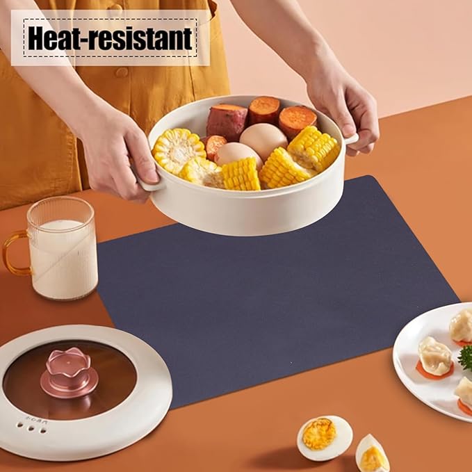 Faux Leather Placemats Set of 6,Reversible PU Placemat for Dining Table,Waterproof Table Mats Heat Resistant Wipeable Anti Slip Washable,Modern Table Protectors(Black and Red)