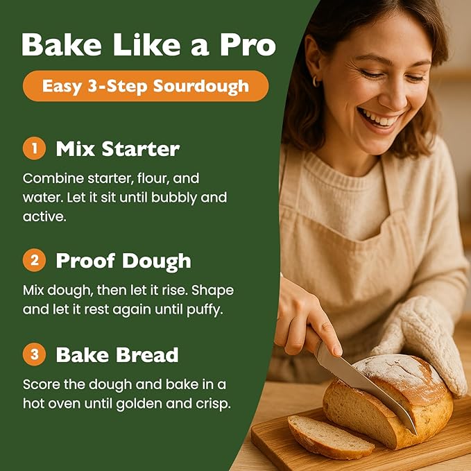Sourdough Starter Kit – Bread Baking Set with 10" Oval & 9" Round Silicone Bannetons,1000ml Starter Jar, Bread Lame, Danish Whisk, Pastry Mat,Sling, Fermentation Kit, Gift for Bakers, Moms & Wives