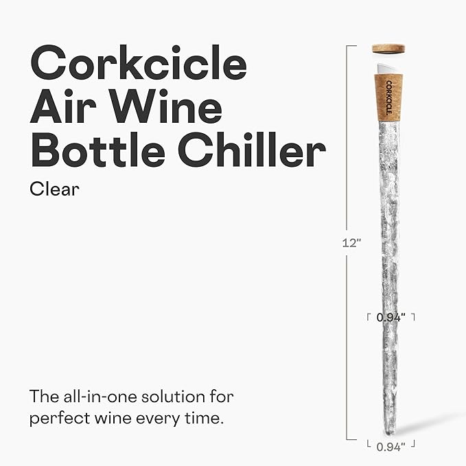 Corkcicle Air Wine Bottle Chiller - Keep Whites Cold & Bring Reds to Cellar Temp in 15 Minutes - Pour-Through Aerator for Enhanced Flavor - Gift for Wine Lovers