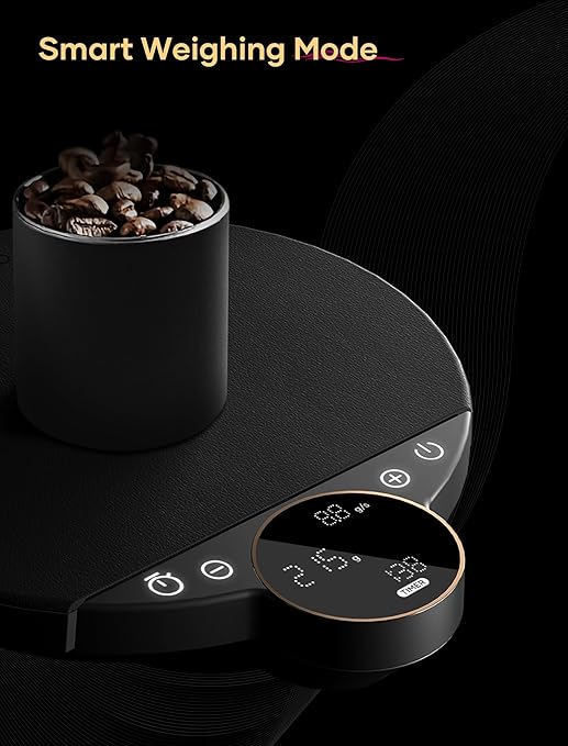 Cocinare Balance Digital Coffee Scale, Precision Control with Three Modes - Brewing Assist, Weighing, Competition, Digital Kitchen Scale for Coffee and Small Goods, Up to 3000g (Obsidian Black)