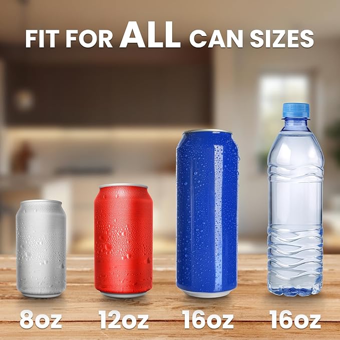 Kotto Can Crusher - Wall Mounted Can Crushers for Recycling - with Auto-Drop System -Built-in Bottle Opener-Crushes 8-16oz Cans-Includes Kitchen Storage Bag-Heavy Duty Can Crusher for Home Use-Red