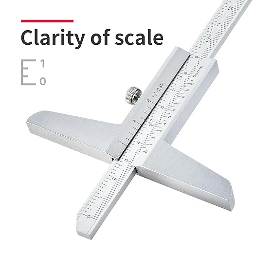 0-200mm Depth Vernier Caliper Micrometer Measuring Tool, 0.02mm Resolution,Carbonsteel Caliper Measuring Tool, DRINYOUNG (0-200/128in Depth Caliper)