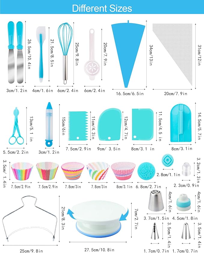 Cake Decorating Supplies Kit Tools 356pcs, Nifogo Baking Accessories with Cake Turntable, Pastry Piping Bag, Piping Icing Tips for Beginners