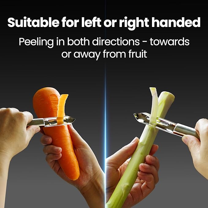 Vegetable Peeler, Ultra Sharp Potato Peeler, Best for Veggie & Fruit, Seamless One-Piece Design, Peel Both Ways - Left & Right-Hand Friendly, Dishwasher Safe, 5-Year Warranty