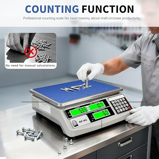 MEIYA Industrial Counting Scale, 30kg/0.5g Digital Coin Scale for Coin, Parts, High Precision Electronic Gram Scale with RS232 Port for Connecting Computer or Printer,kg/g/lb Switching, LCD Display