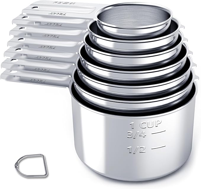 TILUCK Stainless Steel Measuring Cups Set,Kitchen Gadgets for Cooking & Baking,Set of 7