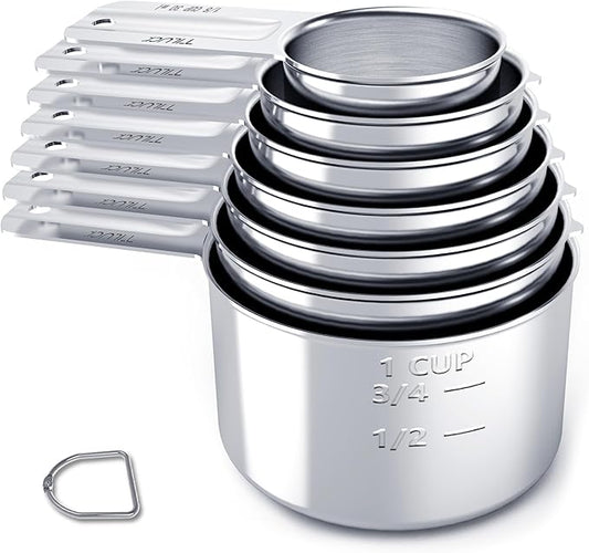 TILUCK Stainless Steel Measuring Cups Set,Kitchen Gadgets for Cooking & Baking,Set of 7