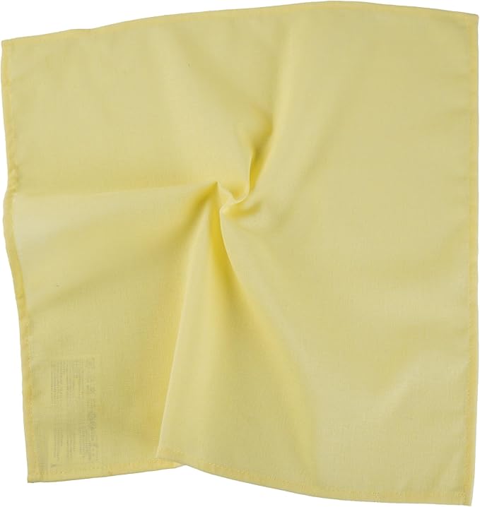 Solid Color Linen Blended Thin Dinner Cloth Napkins - Set of 12 (40 x 40 cm) - for Easter Events & Home Use (Yellow)
