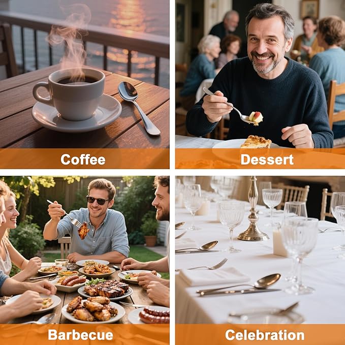 8 Pieces Heavy Duty Teaspoons Set,6.8" Tea Spoons Silverware,Food Grade Stainless Steel teaspoons,Small Spoons for Home, Kitchen, Restaurant,Mirror Polished and Dishwasher Safe