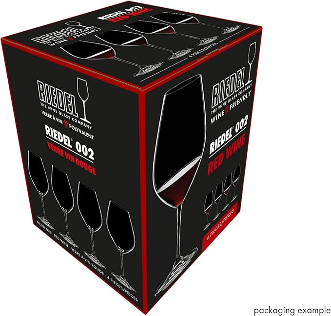 Riedel Wine Friendly Red Wine Glasses, Set of 4-23 Fl. Oz. Elegant Stemmed Crystal Glass, Made in Germany, Dishwasher Safe, Ideal for Wine Enthusiasts and Sophisticated Tastings (6422/02-4)