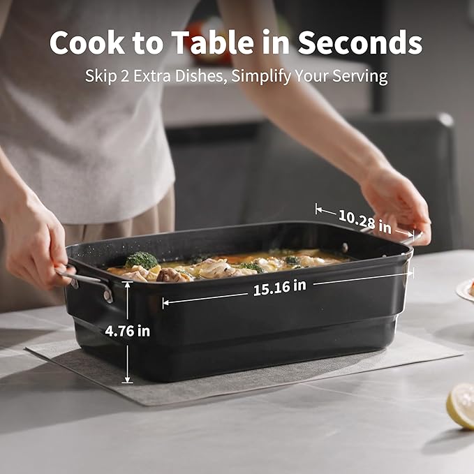 N21NA Pro Slow Cooker 10 Quart, 8-in-1 Programmable PFOA-Free Ceramic Coated Multi-Cooker with Grill Pan, Steaming Plate (Includes Silicone Spoon & Tongs)