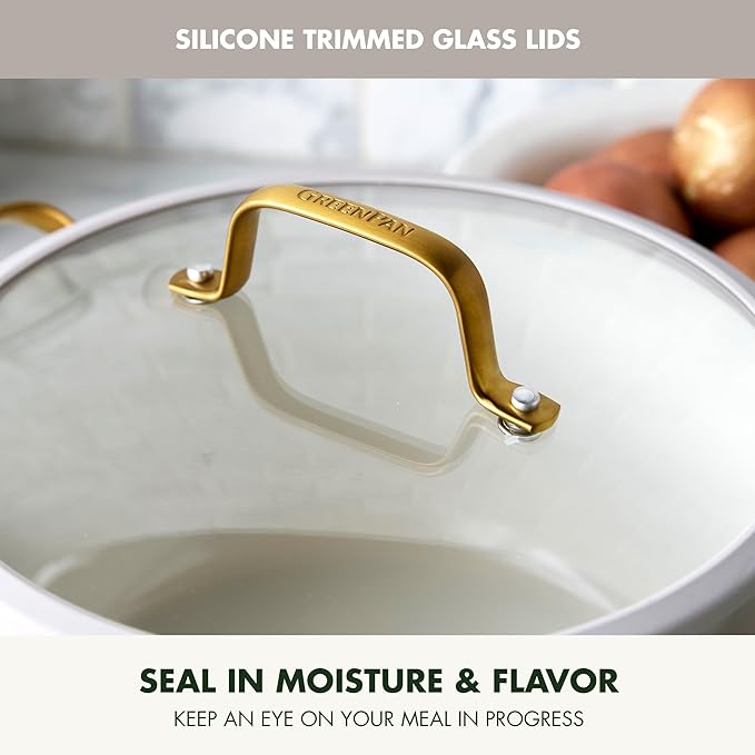 GreenPan Nonstick Reserve Pro 10 Piece Cookware Set, NSF Certified Ceramic, Hard Anodized PFAS-Free Pots & Pans Set with Lids, Stainless Steel Handles, Oven & Dishwasher Safe, Oyster Gray