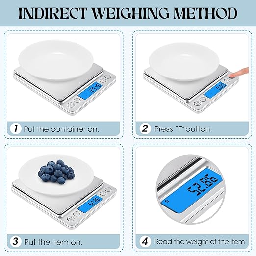 2 Pack Digital Gram Scale 500g/0.01g, Portable Jewelry Food Scale with 20g Calibration Weight Accessories, Tweezers, LCD Display High Precision Kitchen Multifunctional Stainless Steel