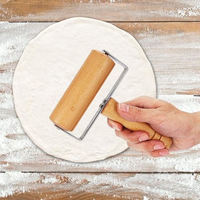 Pizza Rolling Pin, Small Rolling Pin, Non-Stick Wooden Dough Roller for Pastry Tortilla Pizza Cookie Dumpling (Type 2)