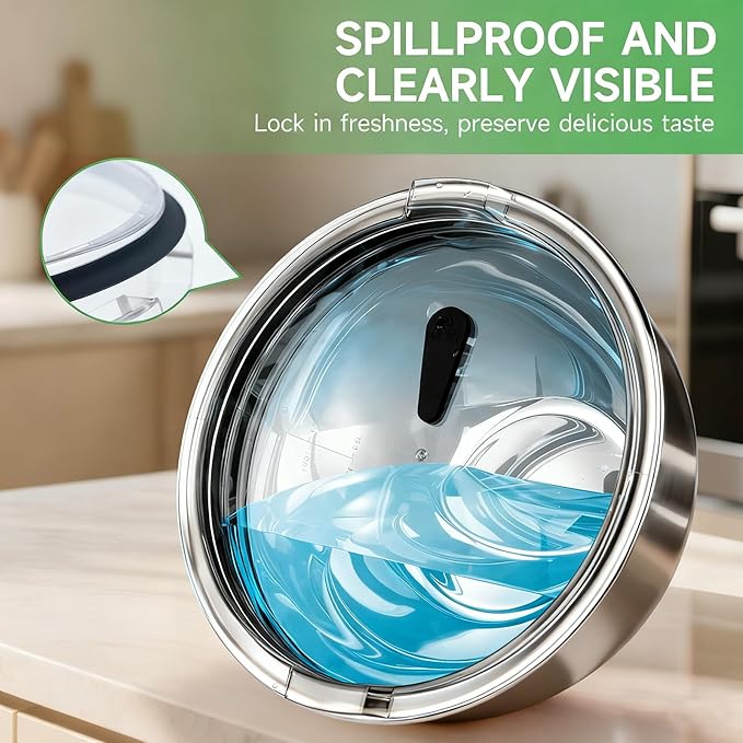 Mixing Bowls with Airtight Lids, Clear Lid with Valve, Stainless Steel Nesting Bowl Set, 3-Piece Bowls(1.5/3/5 QT), Measurement Marks, Non-Slip Silicone Base, Dishwasher Safe, Food Prep & Storage