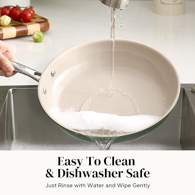 Redchef Nonstick 6-Piece Fry Pan Set, 8, 9.5, and 11 Inch Frying Pans with Tempered Glass Lids, Stay-Cool Handles, Dishwasher & Oven Safe, Induction Safe, Compatible with All Cooktops, Green