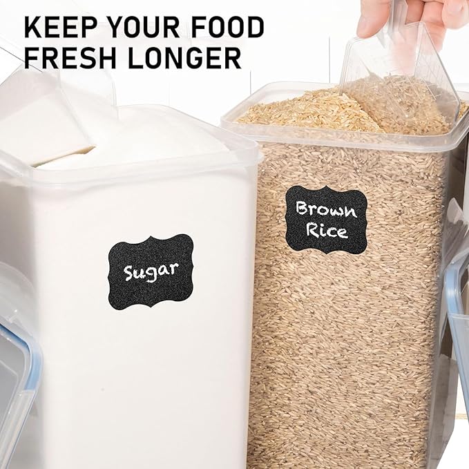 Flour Storage Container 2 PC [8.5L / 287 Oz] Extra Large Food Storage Containers with Lids - Airtight, Leak Proof, BPA-Free Plastic Flour Sugar Storage Containers - Bulk Storage for Kitchen & Pantry