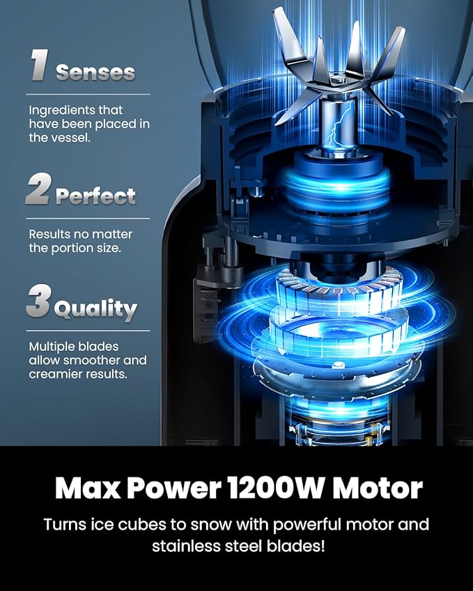 GDOR Professional Blender for Smoothies, 5 Functions, 1200 Peak Watts Smoothie Blender, 52 Oz Glass Jar & 24 Oz To-Go Cup Combo, Blenders for Smoothies, Ice and Frozen Fruit, Self-Cleaning, Gray