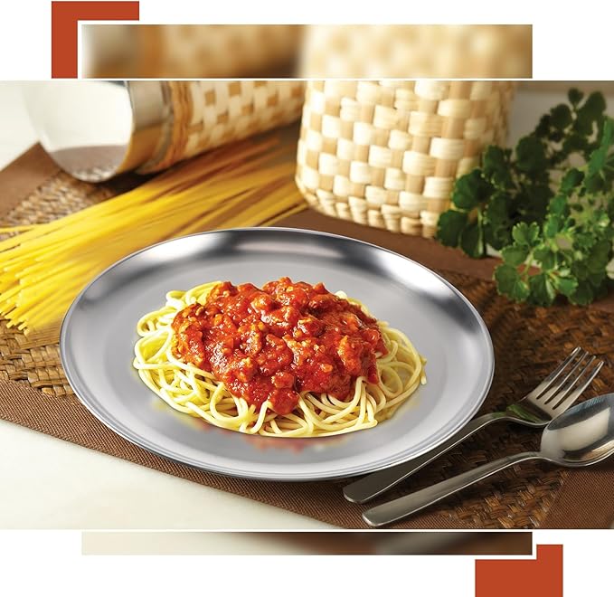 Thenshop 6 Pieces 8 Inch Pizza Pans Bulk Stainless Steel Sets Round Bakeware Pizza Trays for Oven Kitchen Baking Home Restaurant Safe Sturdy Reusable Easy Clean(Silver)