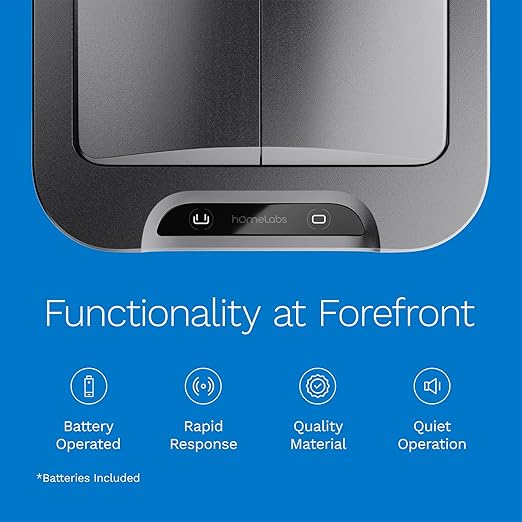 hOmeLabs - 13 Gallon Kitchen Trash Can - Retractable Automatic Sensor Butterfly Lid, Space-Saving Design, Easy to Clean, Battery-Operated with Batteries Included - Dark Stainless Steel