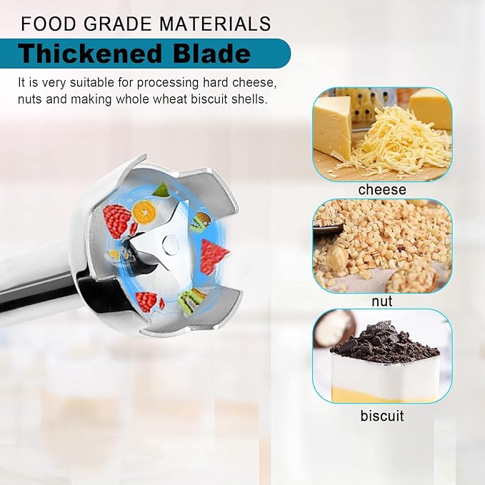 Li Bai 18 in Heavy Duty Immersion Blender Handheld Kitchen, Hand Blenders for Kitchen, Commercial Mixer Electric, 750W Detachable Shaft Adjustable Variable Speed, Emulsifier Blender Handheld