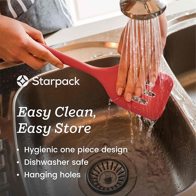 Starpack 'Like a Boss' XL Premium Silicone Cooking Utensils Set (6 Pcs) 13" - Heat Resistant Kitchen Utensils 600°F - Non-Stick Silicone Utensil Set - Large Kitchen Utensils Set for Cooking & Serving