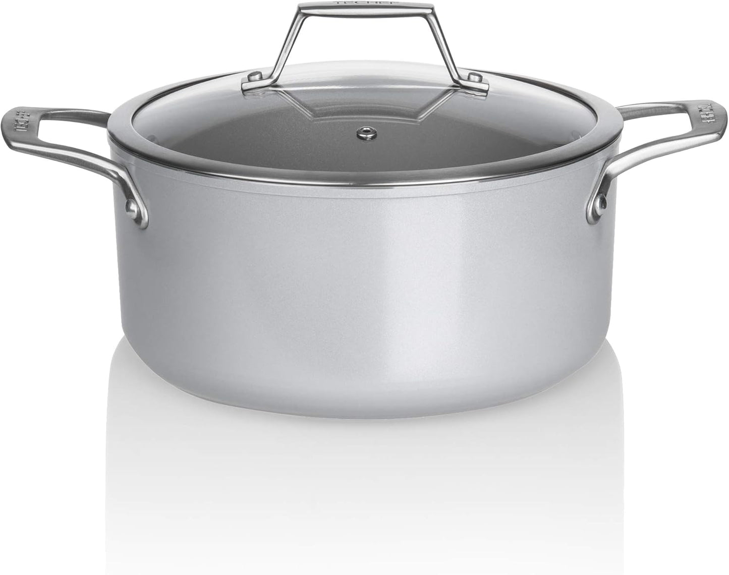 TECHEF - CeraTerra Collection, 5-quart Ceramic Nonstick Soup Pot with Glass Lid (PFAS, PTFE, and PFOA Free), Made in Korea (5-quart)