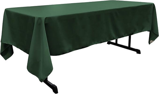 LinenTablecloth 60 x 126-Inch Rectangular Polyester Tablecloth Hunter Green