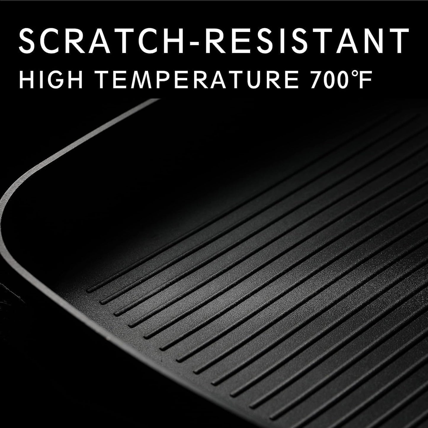 MsMk Square Grill Pan with lid, Stay-Cool Handle, Each Ridge Nonstick, Oven Safe Dishwasher Safe Induction Grill pans for Stove Tops, Square Frying Pan, Bacon Pan, Indoor Chicken Skillet, 11-Inch