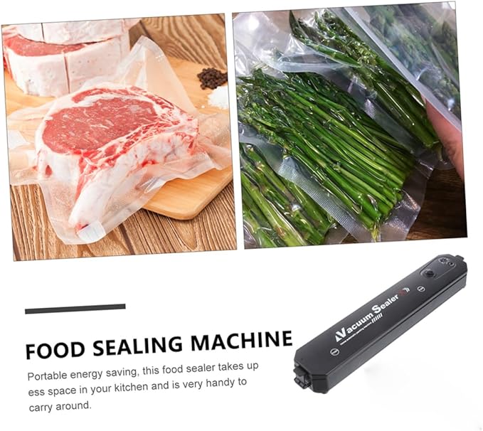 Healifty Automatic Vacuum Sealing Machine with Vacuum Bags Portable Kitchen Food Sealer for Home Use North America Plug Air Compression and Heat Sealing Tool for Fresh Food Preservation