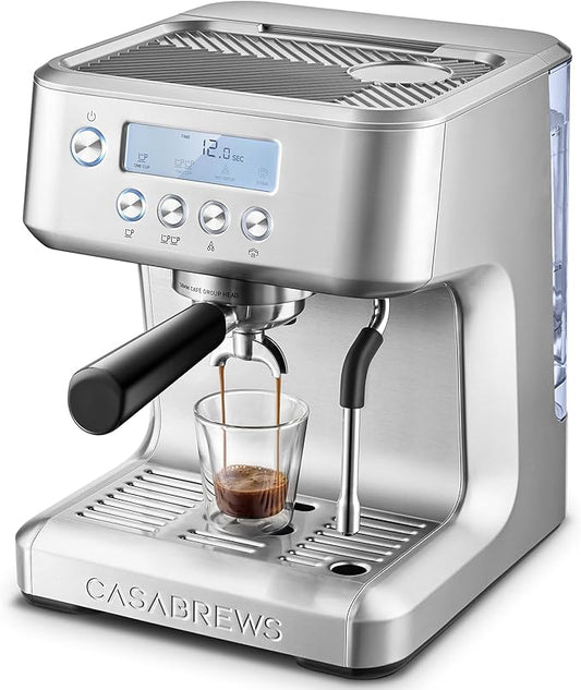 CASABREWS Ultra Espresso Machine with LCD Display, Powerful Milk Frother and Customizable Brewing Temperature, Provides Barista-Level Lattes and Cappuccinos