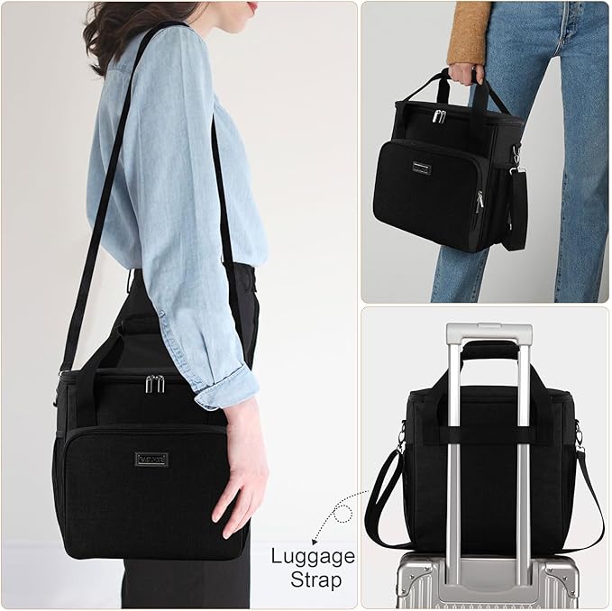 BAGLHER Coffee Maker Travel Bag Compatible with Keurig K-Mini, Keurig K-Express, Keurig K-Iced or Other Accessories, Portable Coffee Maker Case with Shoulder Strap for Travel, Black