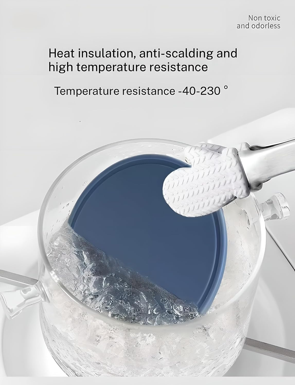 5-Pack Silicone Trivet Mats for Hot Pots, Pans & Dishes – Non-Slip Heat Resistant Round Placemats, Kitchen Counter Protectors & Coasters (Home Essentials Fog Blue 6.3"*6.3"*0.24")