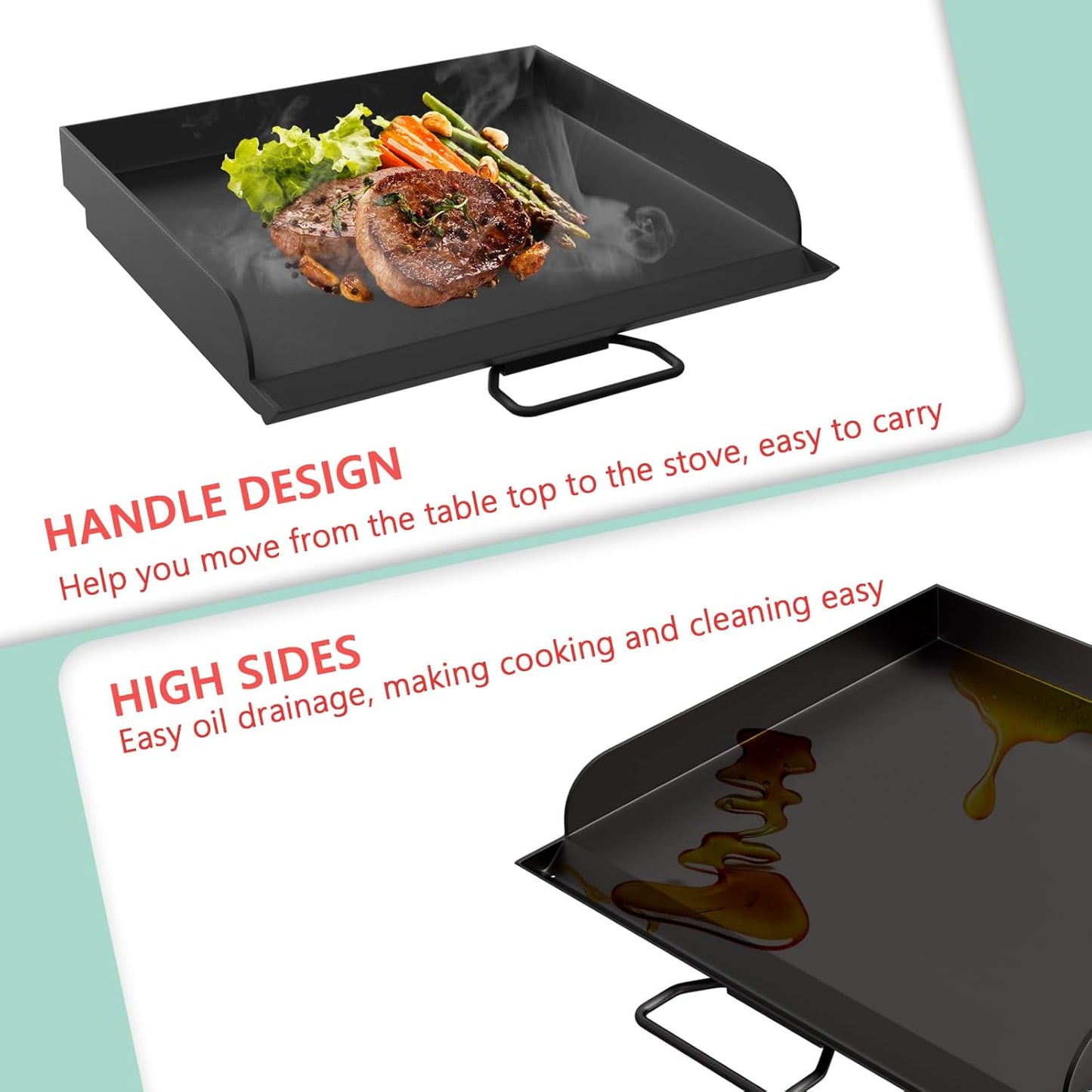 14" x 16" Universal Flat Top Griddle for Camp Chef EX280LW YK60LW EX90LW EX60LW SB30D EX60FP DB60D EX60P EX60B, Fry Griddle Pan for Most Double Burner Stove/14" Cook System Single & Gas Grill