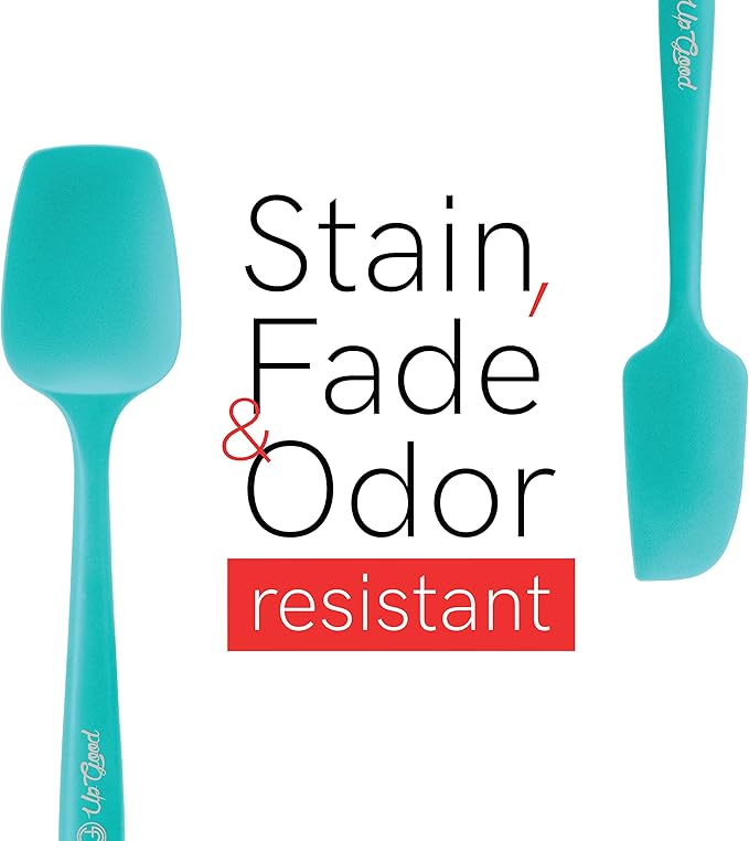 UpGood Silicone Spatula Set 600°F - High Heat Resistant Nonstick, Small and Large Kitchen Spatulas - Flexible BPA Free Professional Grade Cookware - Utensils for Cooking, Baking, Mixing(4 Pcs, Teal)