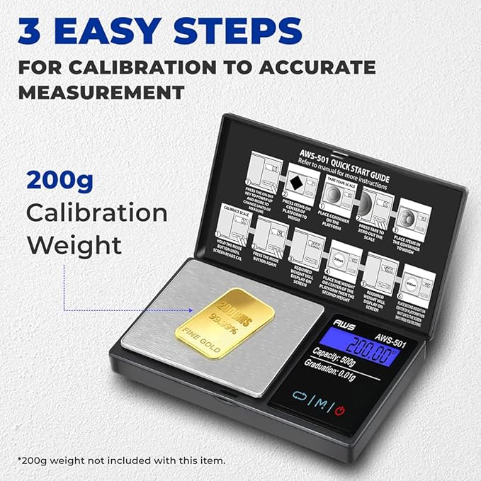 Series Digital Pocket Weight Scale 600g x 0.1g |Digital Gram Scale Small Scale Mini Food Scale Jewelry Scale Ounces/Grains Scale, Easy to Carry - AMERICAN WEIGH SCALES (Black, 500g x 0.01g)