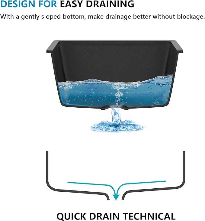 21 Undermount Bar Sink Workstation - Fulorni 21"x18" Undermount Wet Bar Sink Matte Black Granite Composite Quartz Classic Single Bowl Under Counter Small Kitchen Bar Prep RV Sink Basin