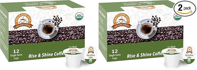 Alex's Low Acid Organic Coffee Single-Serve Pods (24-Pack) - Rise & Shine