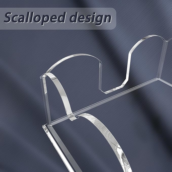 Napkin Holder for Table, Scalloped Acrylic Guest Towel Holder for Bathroom, Clear Waterproof Disposable Paper Hand Towels Lucite Tray for Kitchen Buffet Napkin Caddy for Home Restaurant Party