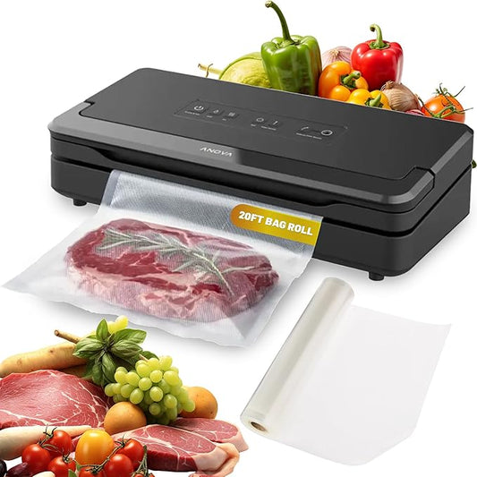 Anova Culinary Precision Vacuum Sealer Pro, Includes Large Bag Roll (19ft), Wet & Dry Dual Food Vacuum Sealer Machine for Sous Vide and Long-Term Storage, 2-Year Warranty