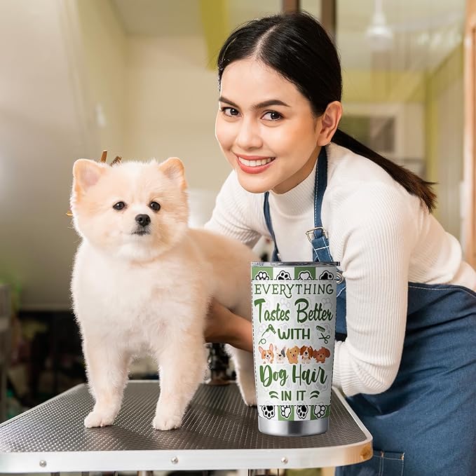 Dog Groomer Gifts for Women, Pet Hairstylist Tumbler Stainless Steel 20oz, Dog Hairstylist Thank You, Pet Groomer Appreciation Gift for Women Men, Birthday Christmas Gifts
