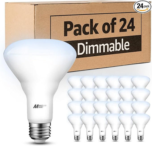 24 Pack BR30 LED Bulbs, 65W Equivalent, 5000K Daylight, 700 Lumens, Flicker-Free, Recessed Can Light Bulbs, Dimmable Flood Lights for Home, Kitchen Long Lasting & Energy Efficient, E26 Base, UL Listed
