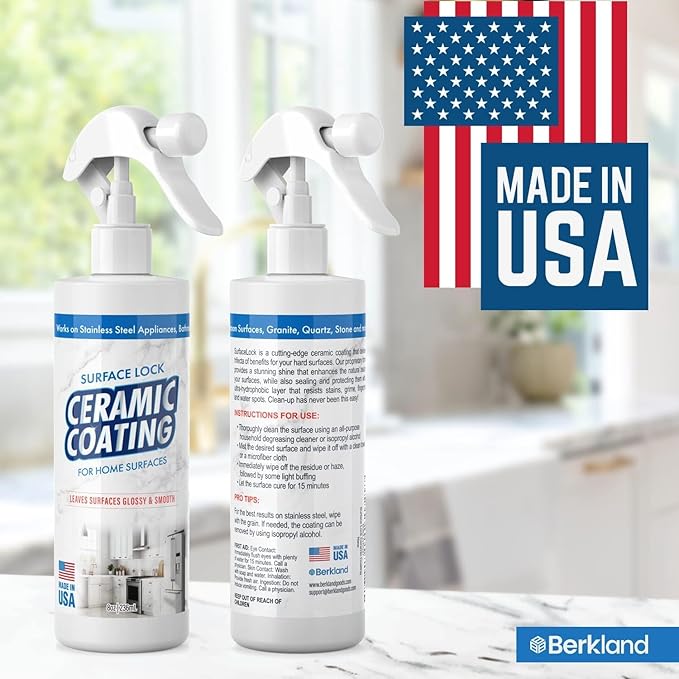 2-Pack Home Ceramic Coating for Stainless Steel, Glass and Countertops - Seal, Protect & Shine for the Kitchen & Bathroom - Fights Fingerprints, Grime and Stains in Your Life - 16 oz - Proof It Works